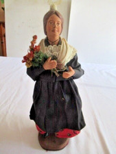 ANCIEN SANTON FEMME AU BOUQUET DE FLEURS signe DI LANDRO