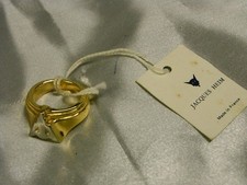 ?? JACQUES HEIM BAGUE TETE RENARD HAUTE COUTURE PLAQUE OR BIJOUX RING JEWEL 60