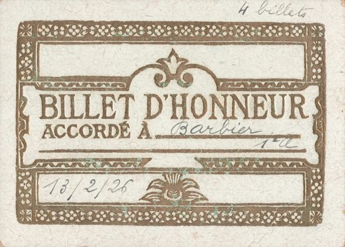 Vieux papier billet honneur - billet, d'honneur