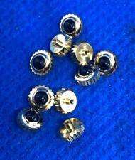 Vintage ANCIEN 10X Couronne Krone Crown Couleur Gold NOS NEW Pierre Noir 4,40 mm