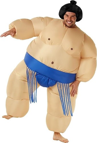 Adult blue inflatable sumo - blue,