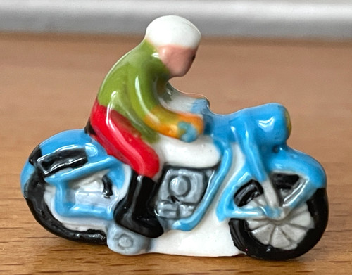 Fève moto bleu superbe - moto,