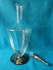 ELEGANTE CARAFE CRISTAL VERRE COTELE VENISE MURANO GLASS POLYCHROMIE OR ARGENT
