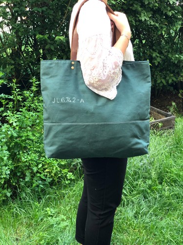 Sac cabas femme - vert, coton