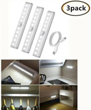 ?X3 Réglettes Veilleuses Rechargeable LED 20cm Sans Fil Détecteur de Mouvement