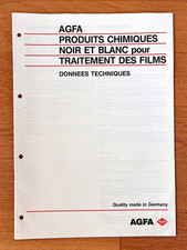 AGFA Produits chimiques NOIR et BLANC pour traitement  films  Données Techniques
