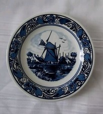 Petite Assiette décorative  porcelaine de hollande BLAUW DELFTS Distel SCR