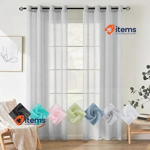 Ensemble rideaux en voile - 2,