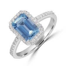 Bague aigue-marine en or blanc