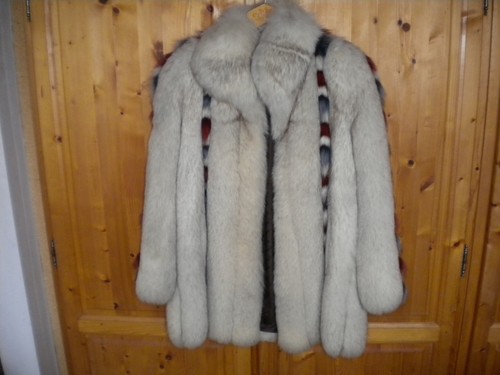 Manteau fourrure renard bleu - manteau,