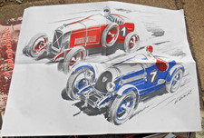 BNC contre Salmson sur l’anneau de vitesse de Montlhéry Dumont 1970 course auto