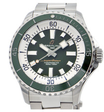 BREITLING Superocean Automatic 44 A17376 Green Dial 2023 Box Papers Serviced