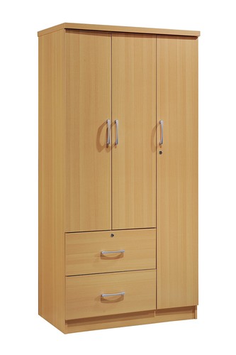 Door armoire with drawers - 3-door,
