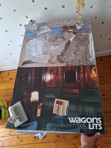 Affiche vintage wagons - affiche, lits