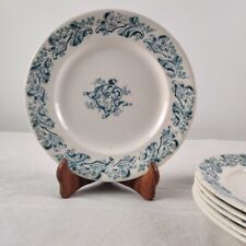 Assiettes À Dessert Décor Russe De Longwy En Terre De Fer Vers 1900