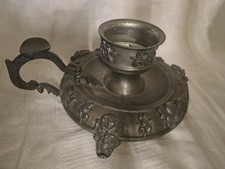 Bougeoir ancien en étain