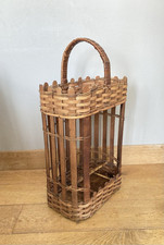 Bar en bambou, osier et rotin vintage années 1970