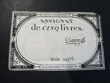 TRES  JOLI   ASSIGNAT  CINQ LIVRES  - SERIE  14375  - TTB  !! PROMO