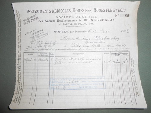 Facture ancienne bernet - ancienne,