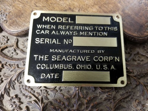 Seagrave données plaque pour - seagrave,