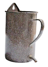 Ancien Broc De Lavement Fontaine  Émaillé Marron marbré 2L Couleur Rare 