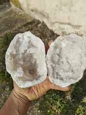 Geode de Quartz du Maroc 1029g vendu entière mineraux de collection cristaux