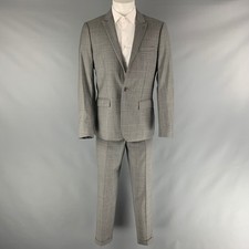 THE KOOPLES Taille 40 Gris Fenêtre Pane Laine Pic Revers Costume