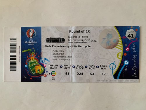 Ticket match uefa - uefa, 2016