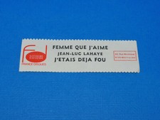 ETIQUETTE DE JUKE BOX - JEAN LUC LAHAYE - FEMME QUE J'AIME