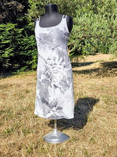 Robe grise imprimée zapa - robe,