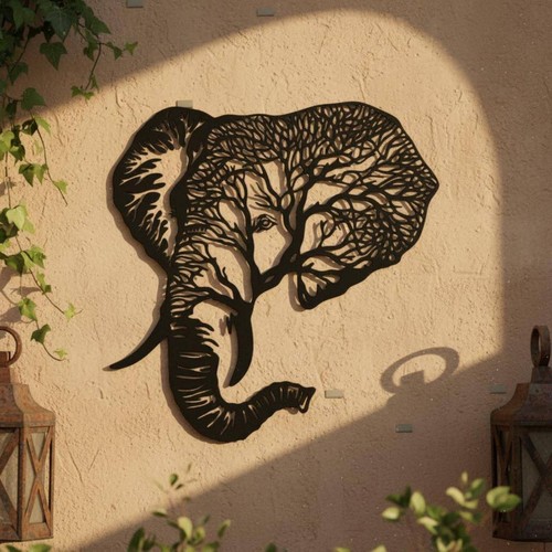 Décoration éléphant fer - Éléphant, en