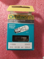 5pcs  Lamp indicator  115080 E3450 E10 10x28 6V 350mA ORBITEC