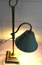 LAMPE DE BUREAU EN LAITON ET TÔLE EMAILLE
