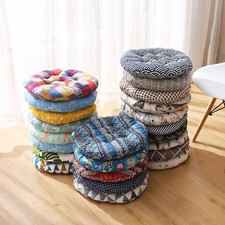 Coussin de chaise de jardin coussin d'assise extérieur attache sur patio housse amovible ronde 1/2 pièces