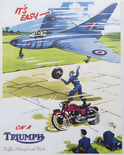 Affiche vintage moto Triumph -