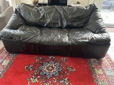 CINNA Cuir noir Année 1970