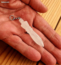 °* Pendule égyptien de Thot en cristal de roche gravé radiesthésie ésotérisme