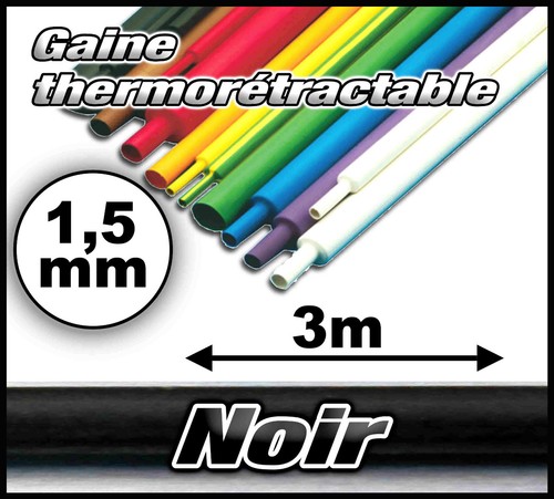 Gaine thermorétractable noir - ,