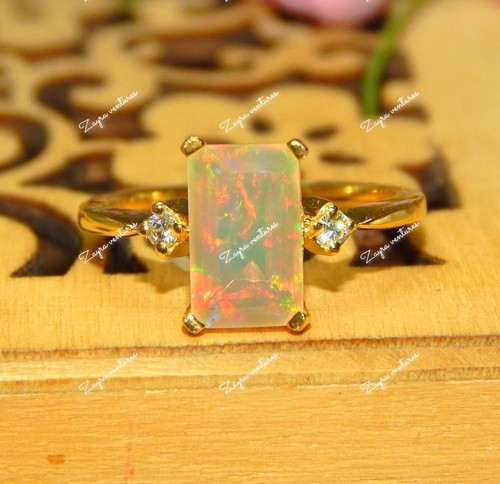 Bague cocktail naturelle opale - bague,
