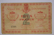 Billet de nécessité - Emission municipale Ville de Louviers - 2 fr - 1916