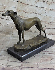 Bronze Lévrier Debout Statue Whippet Sculpture Racing Chiens Fonte Figurine