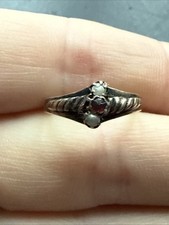 Ancienne Bague En Argent Massif 925 Jonc Alliance Anneaux Créateur 1900