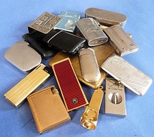 LOT Briquets ANCIENS VINTAGE Etuis COUPE CIGARE OLD LIGHTERS Smoker COLLECTION