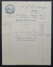 Facture OUST 1910 CABAUP camembert de la fermière étiquette illustrée 89