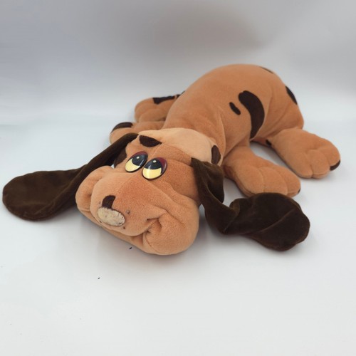 Ancienne peluche chien beige - chien,