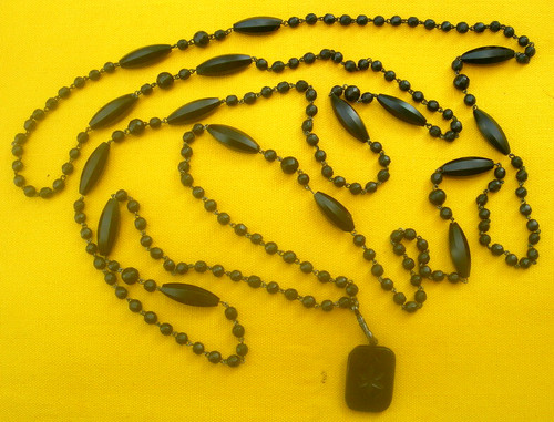 Sautoir deuil ancien perles - deuil,