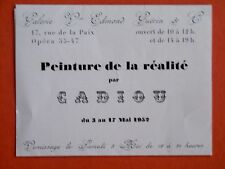CADIOU Henri carton Gal E. Guérin Paris 52 PEINTURE DE LA RÉALITÉ Trompe-l'oeil