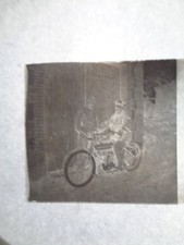 Plaque stéréoscopique moto vers 1900