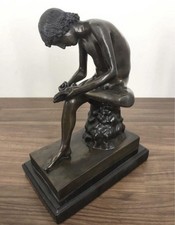 Barbedienne Spinario - Garçon à l'épine - Statue classique sculpture en bronz...