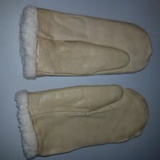 PAIRE DE MOUFLES CUIR doublure